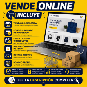 TIENDA ONLINE BÁSICA (Hosting+dominio+tienda)